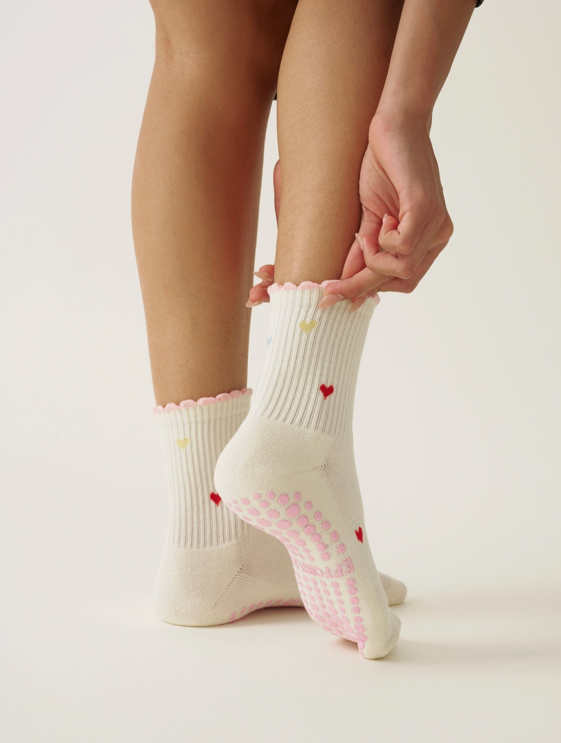 Mini Heart Petal Grip Sock