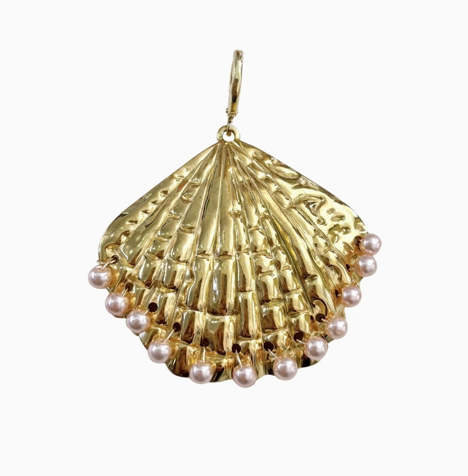 Peach Shell Scarf Charm