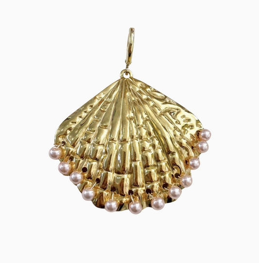 Peach Shell Scarf Charm