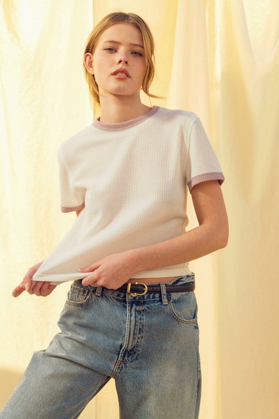 Lilac Bradley Waffle Top