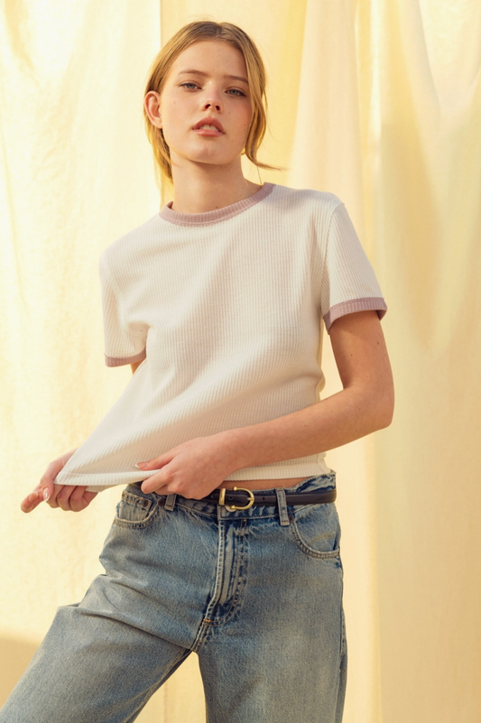 Lilac Bradley Waffle Top