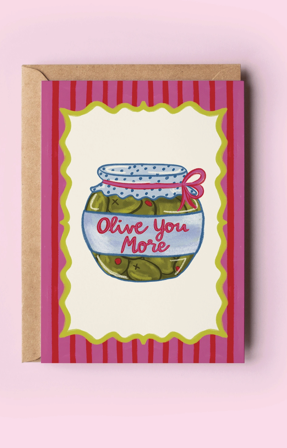 Olive You More Valentine's Day Love Romance Greeting Card