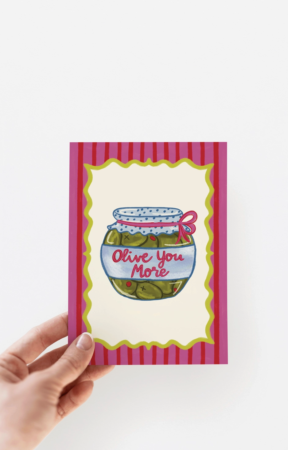 Olive You More Valentine's Day Love Romance Greeting Card