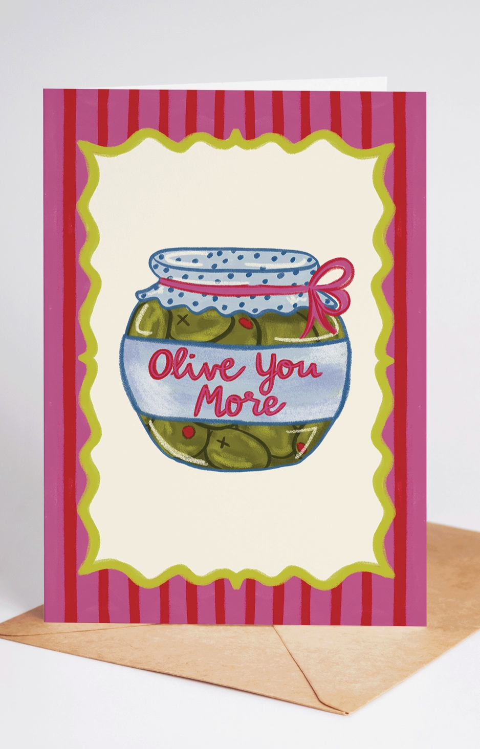 Olive You More Valentine's Day Love Romance Greeting Card