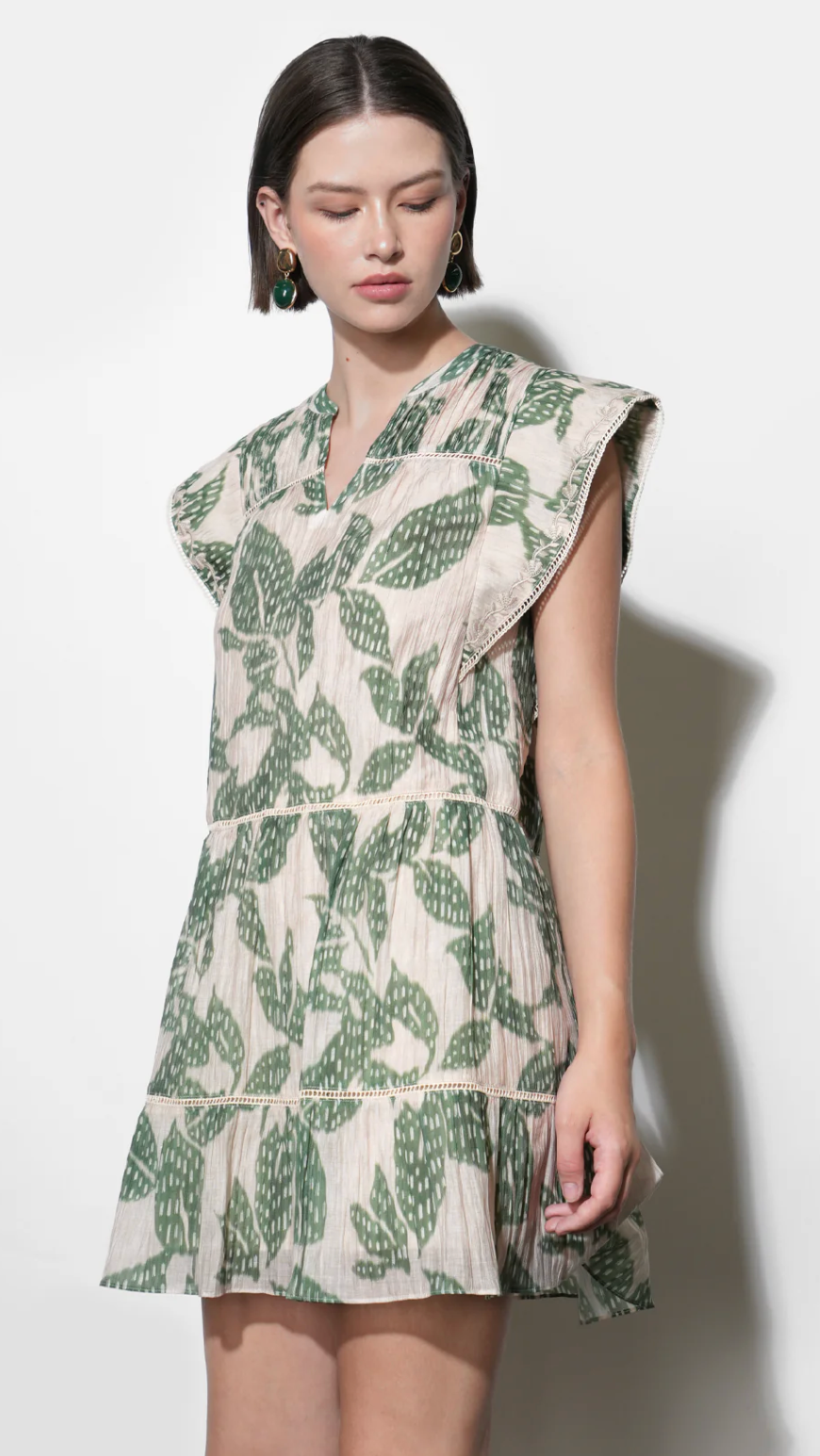 Briar Tiered Embroidered Shift Mini Dress