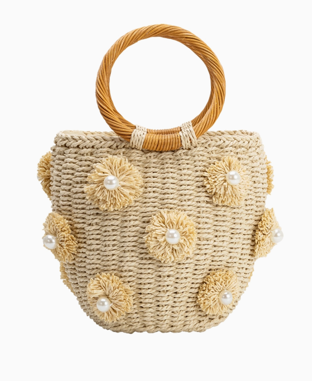 Mary Natural Straw Vegan Top Handle Bag