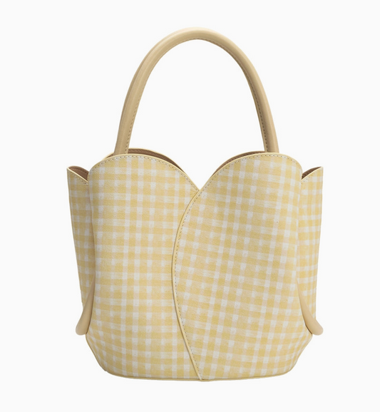 Yellow Gingham Tulip Bag