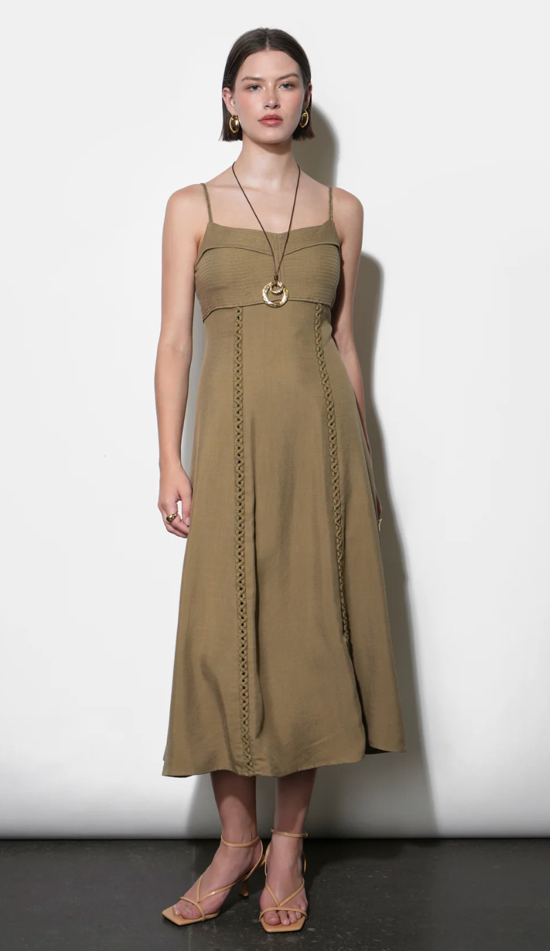 Ivy Embroidery Lace Midi Dress