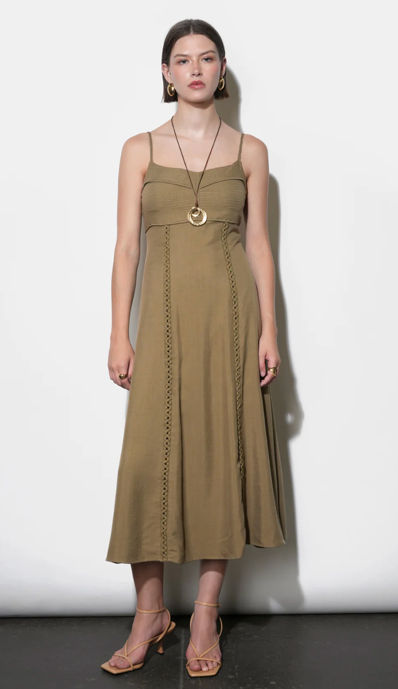 Ivy Embroidery Lace Midi Dress