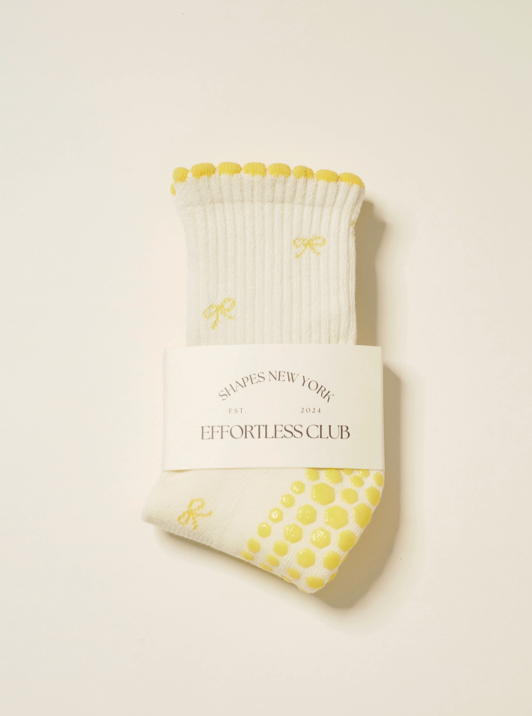 Butter Bow Ruffle Grip Sock