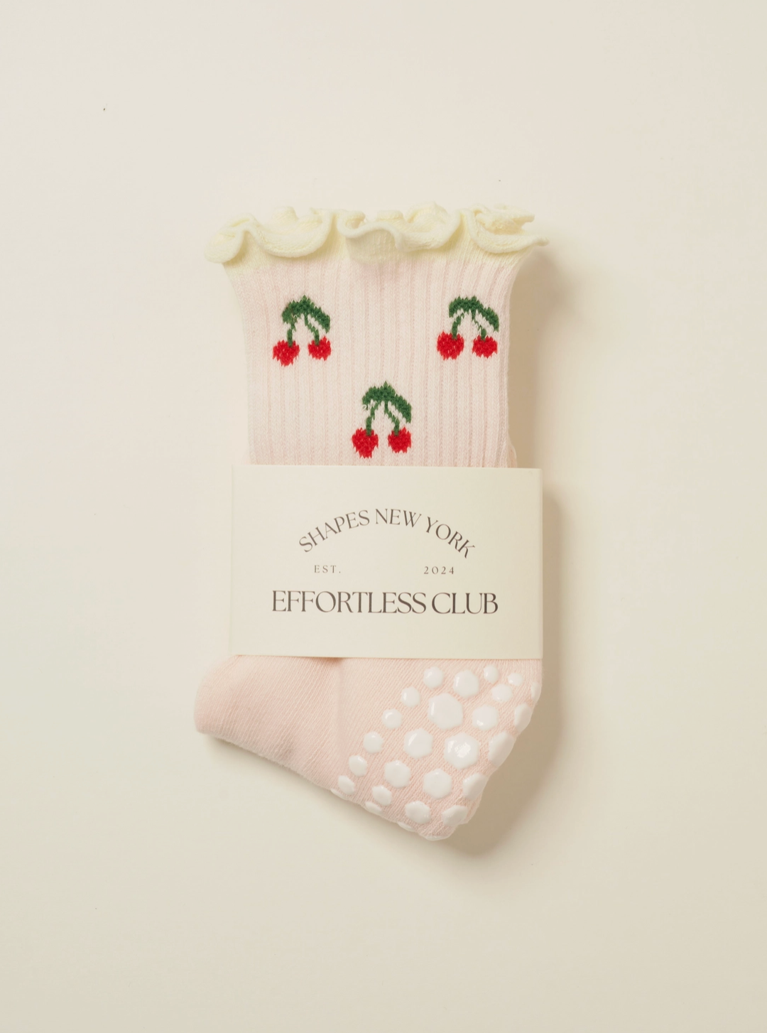 Pink Cherry Grip Socks