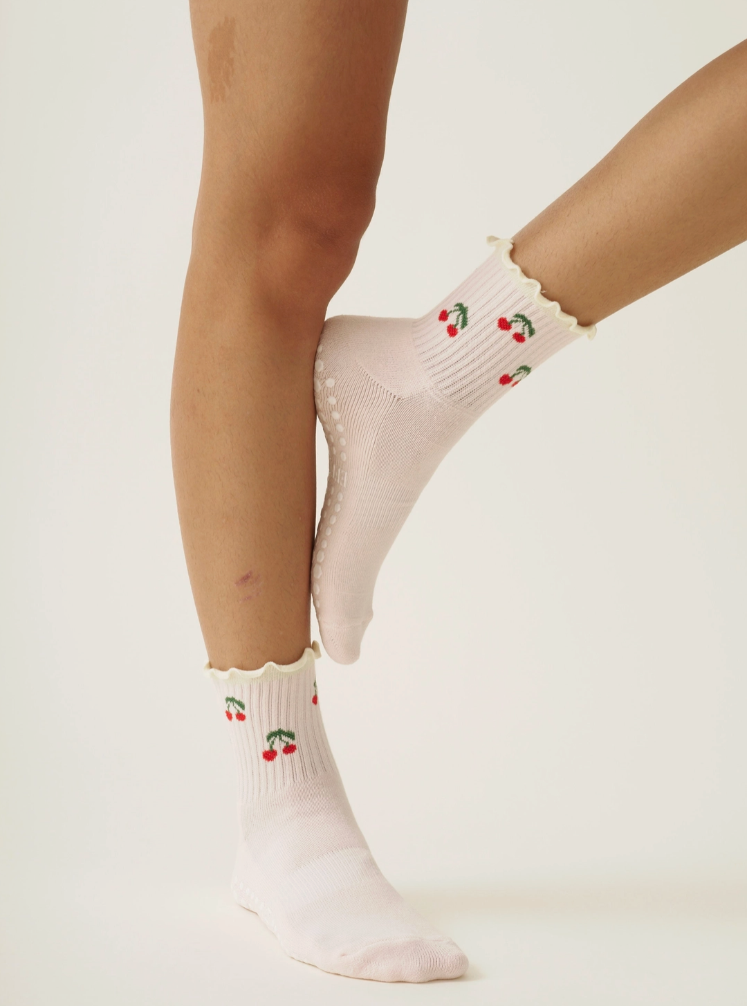 Pink Cherry Grip Socks