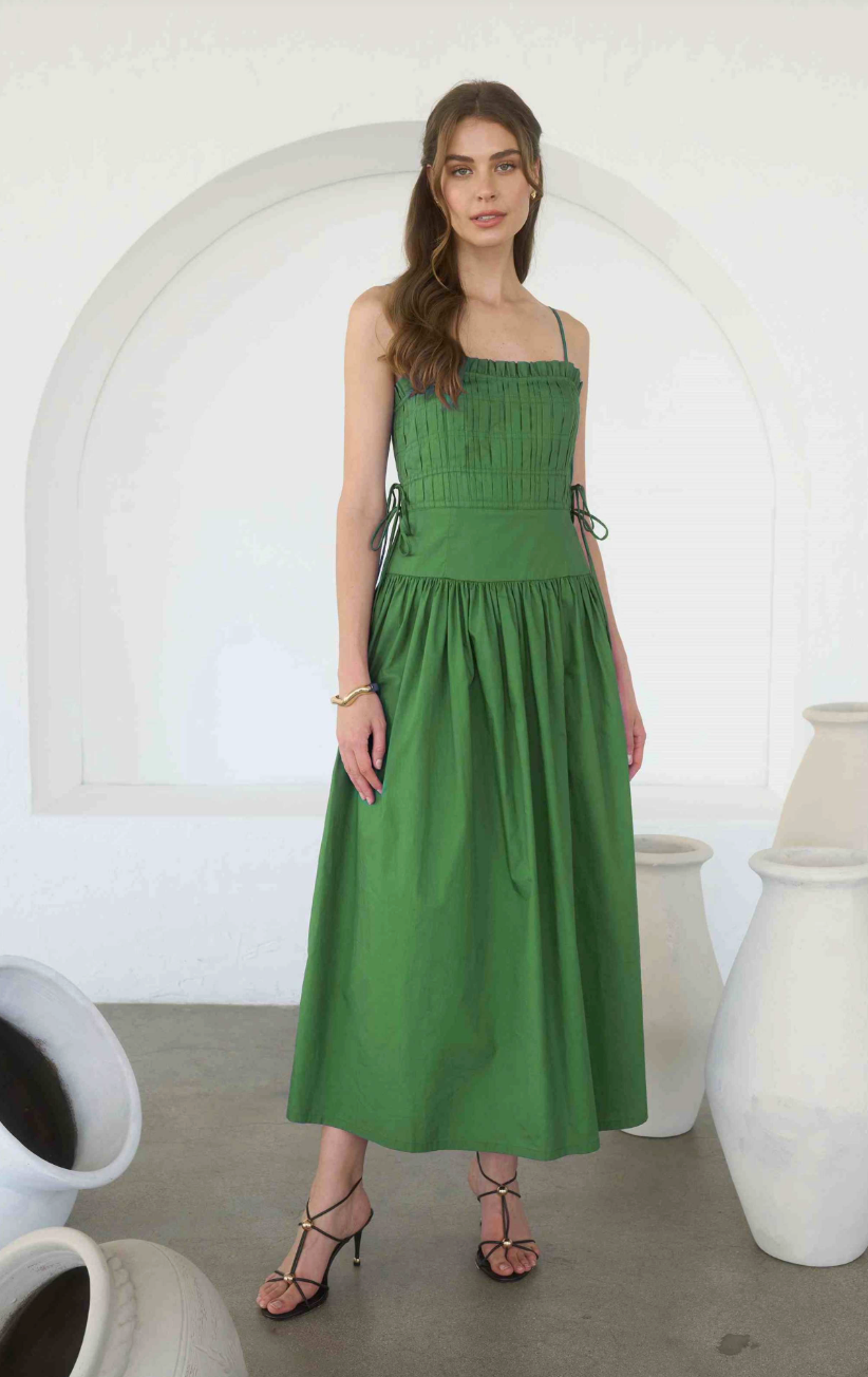 Neve Pleated Midi Dress