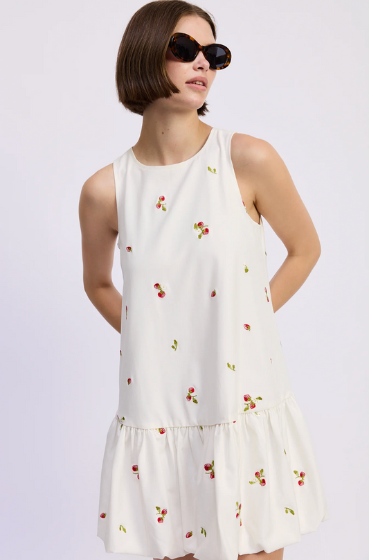 Strawberry Kiss Bubble Hem Mini Dress