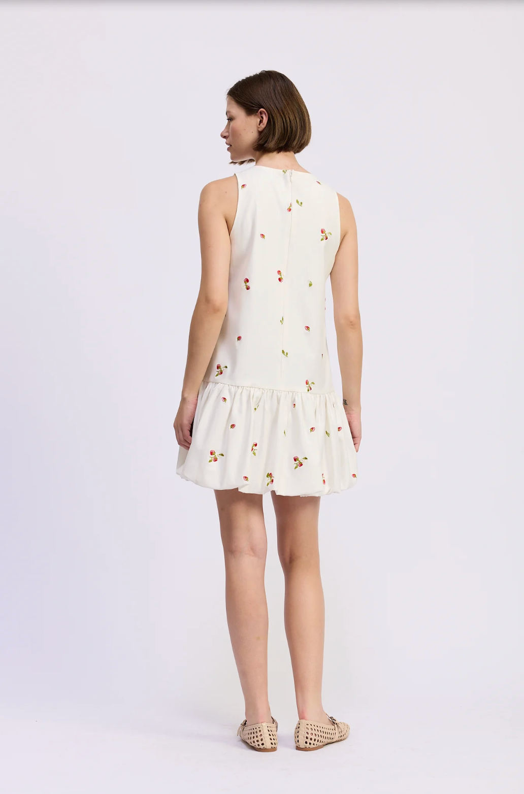 Strawberry Kiss Bubble Hem Mini Dress