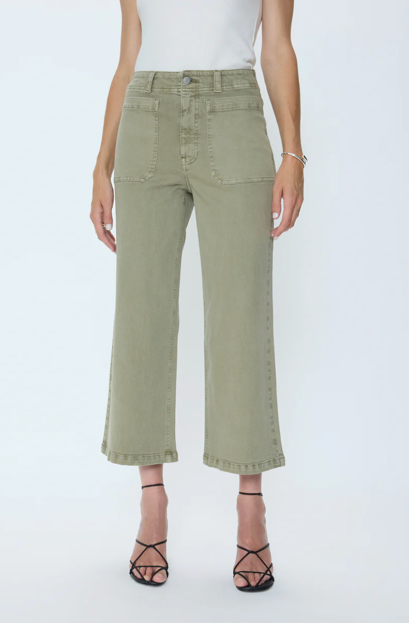 Zooey Patch Pocket Utility Pant - Slate Green