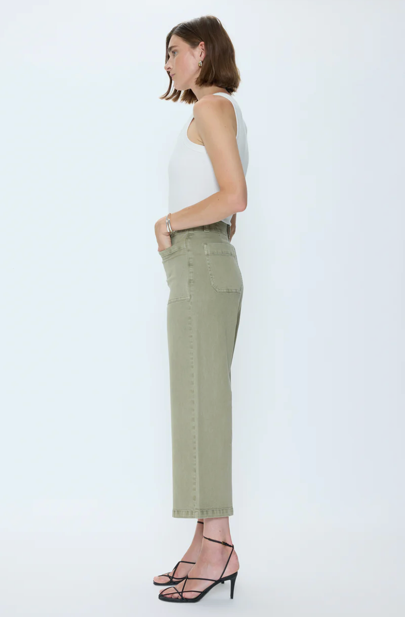 Zooey Patch Pocket Utility Pant - Slate Green