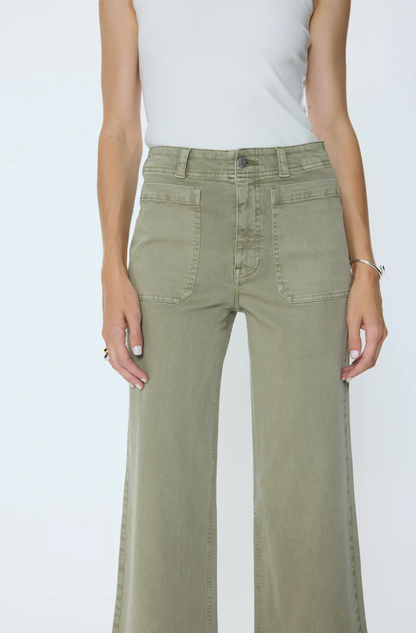 Zooey Patch Pocket Utility Pant - Slate Green