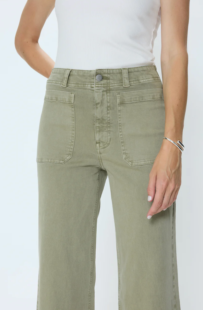 Zooey Patch Pocket Utility Pant - Slate Green