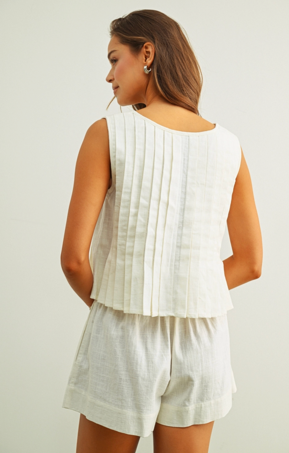 Sasha Pleated Top - White