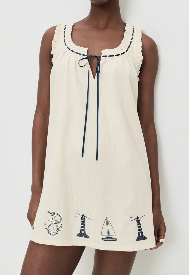 Nautical Tie Mini Dress