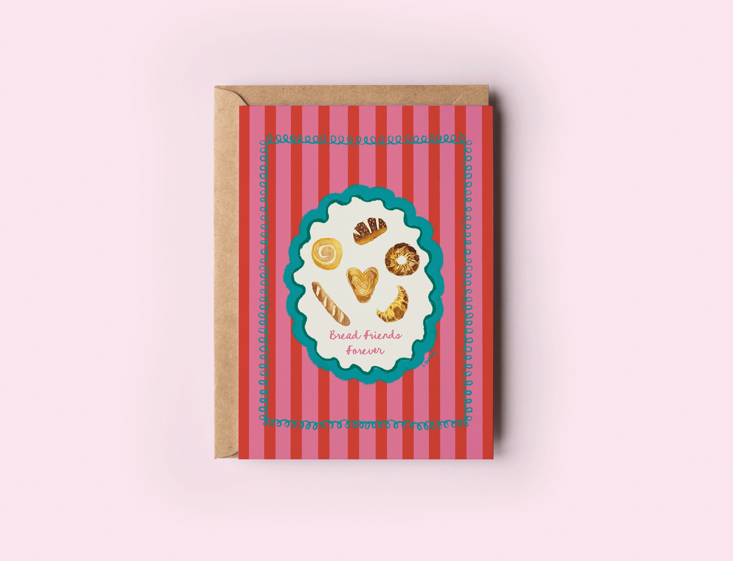 Bread Friends Forever Bread Lovers Bffs Greeting Card