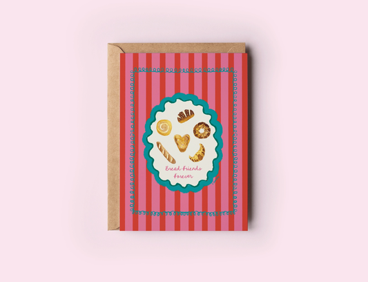 Bread Friends Forever Bread Lovers Bffs Greeting Card