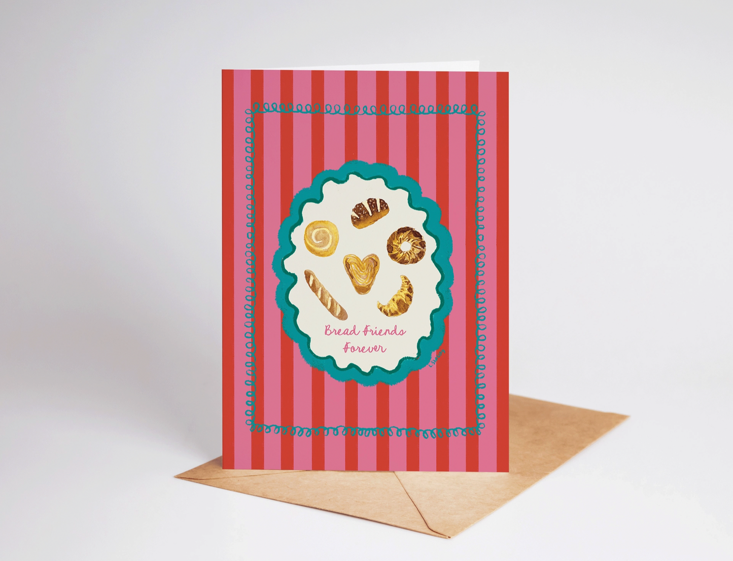 Bread Friends Forever Bread Lovers Bffs Greeting Card