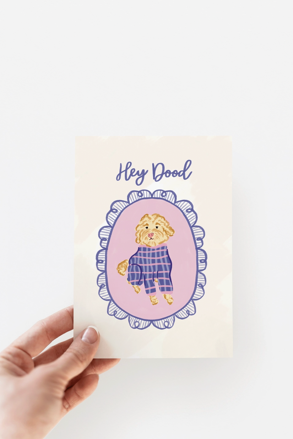 Hey Dood Doodle Dog Greeting Card