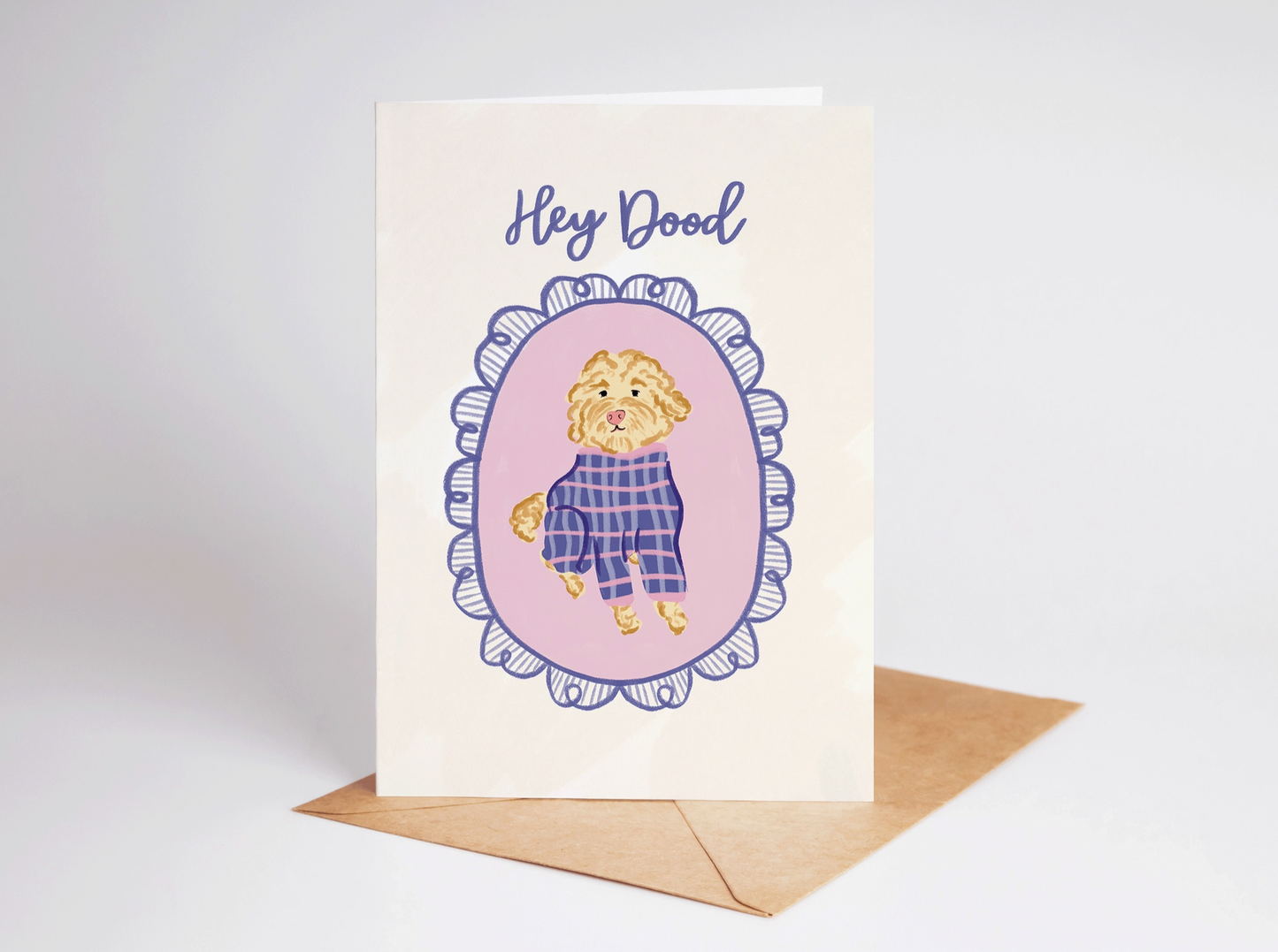 Hey Dood Doodle Dog Greeting Card