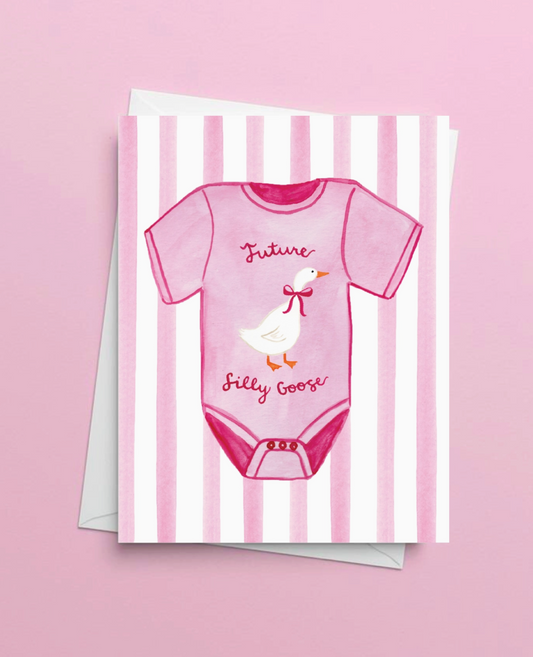 Future Silly Goose Pink Baby Card