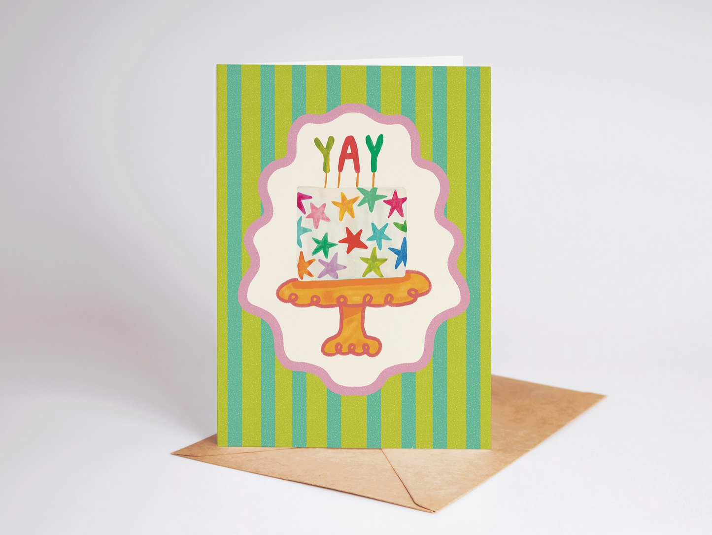 Yay Star Cake Celebration Congrats Cake Greeting Card