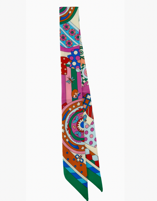 The Twilly Scarf - Pink + Green + Orange