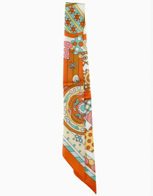 The Twilly Scarf - Orange + Teal
