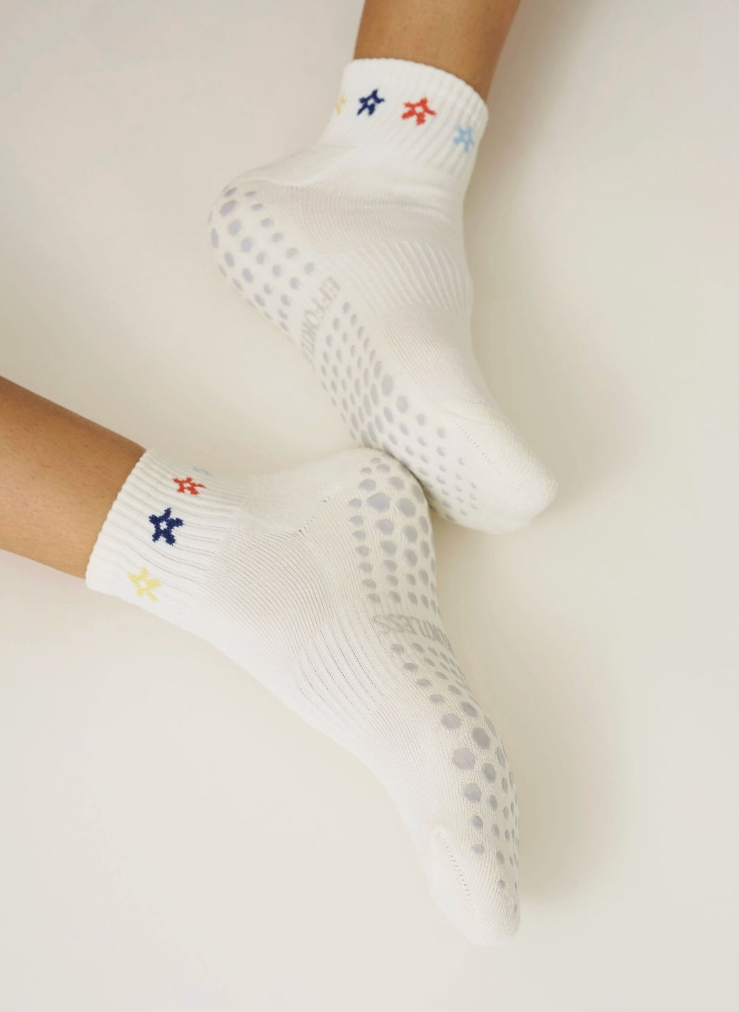 Mini Flower Cropped Crew Grip Sock