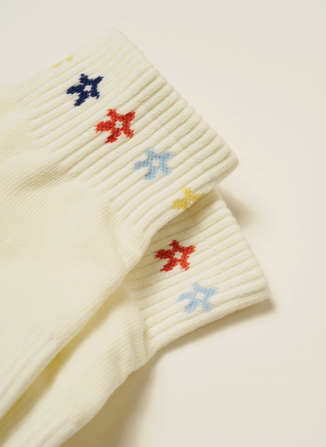 Mini Flower Cropped Crew Grip Sock