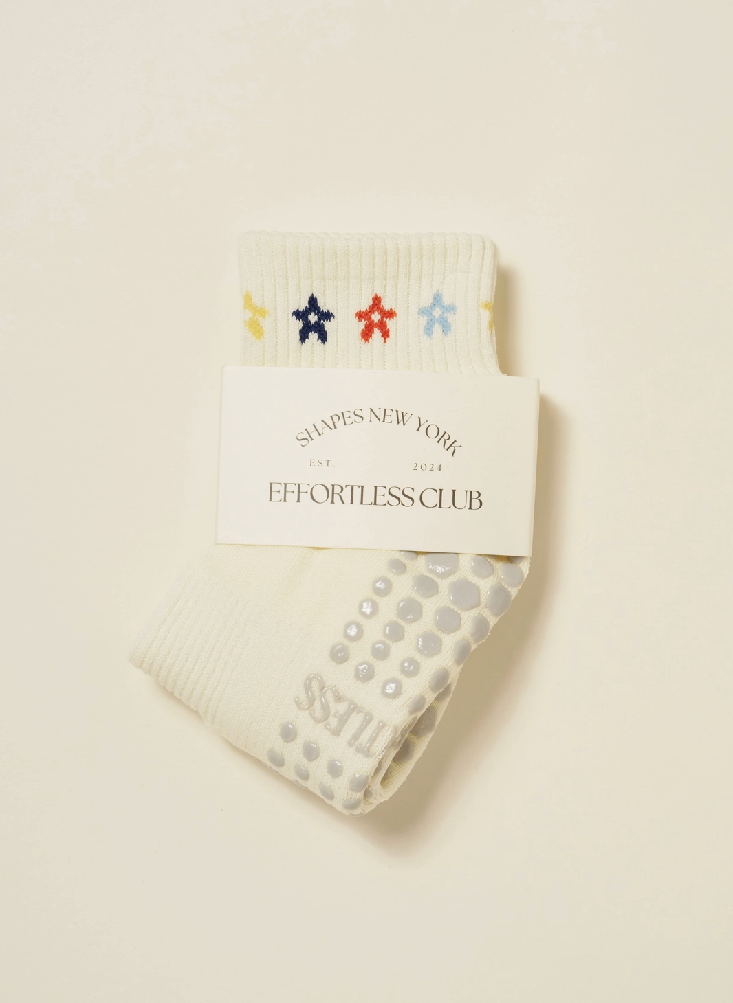 Mini Flower Cropped Crew Grip Sock