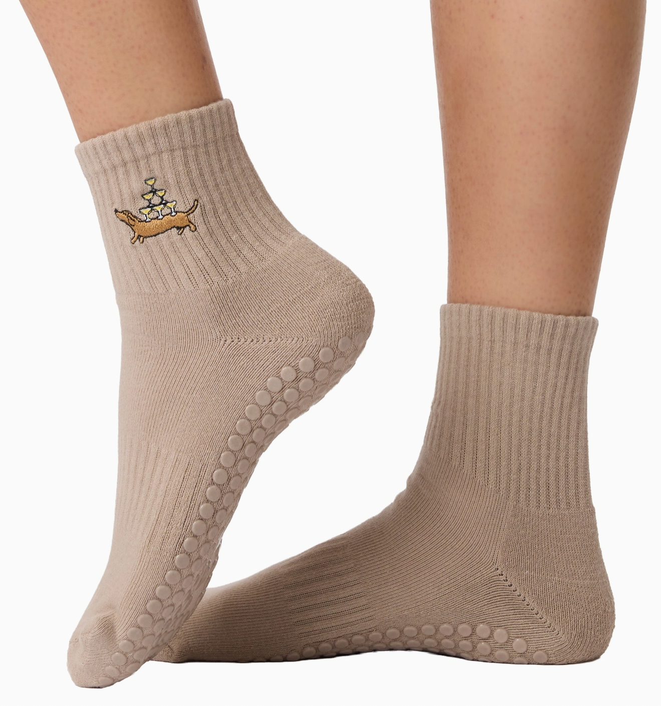 Champagne Pup Grip Socks