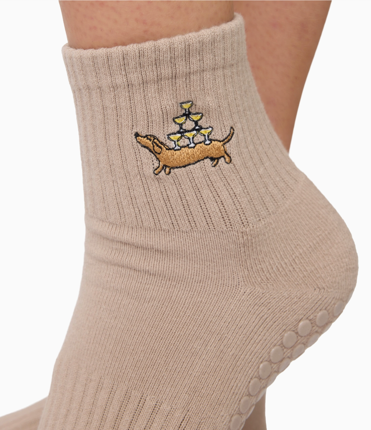 Champagne Pup Grip Socks
