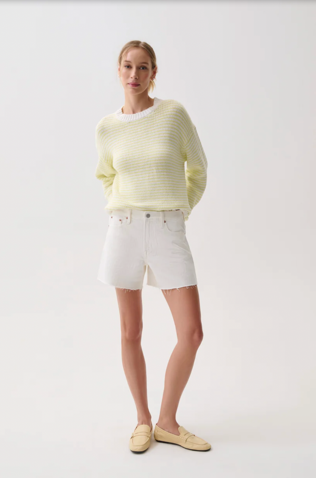 Kennedy Mid Rise Short - Antique White