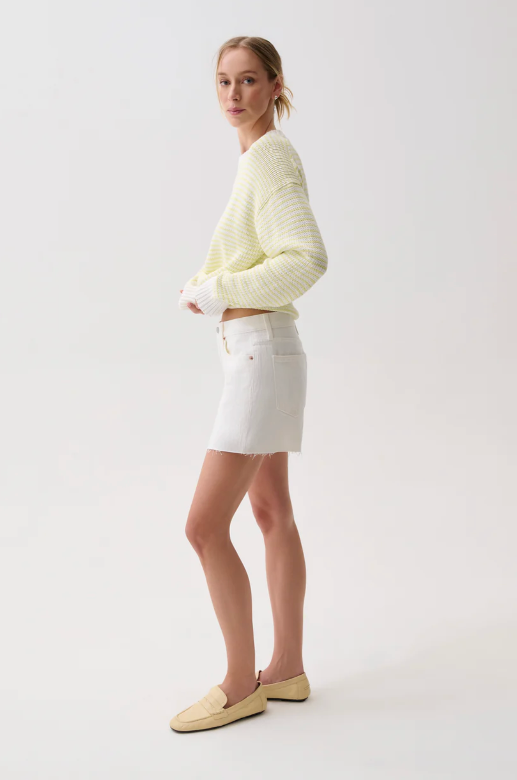 Kennedy Mid Rise Short - Antique White
