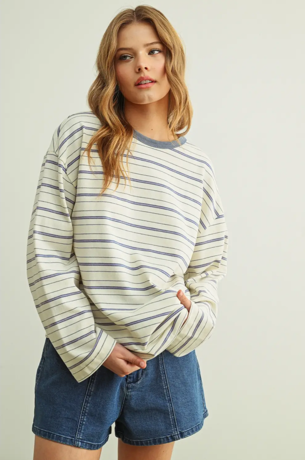 Delilah Striped Long Sleeve Top