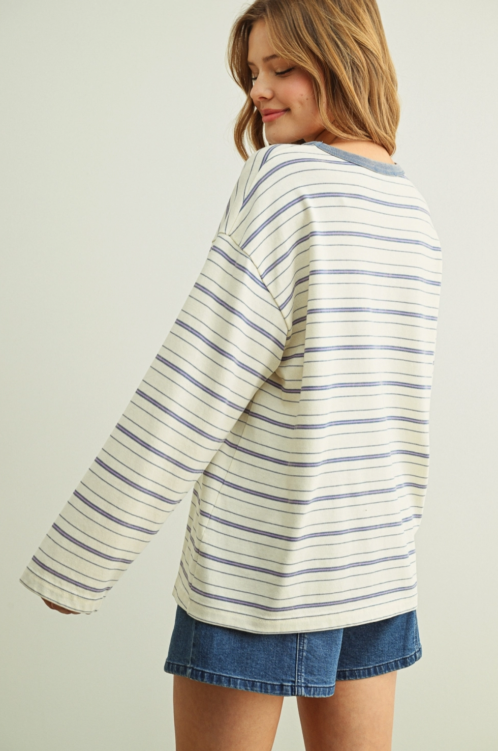 Delilah Striped Long Sleeve Top