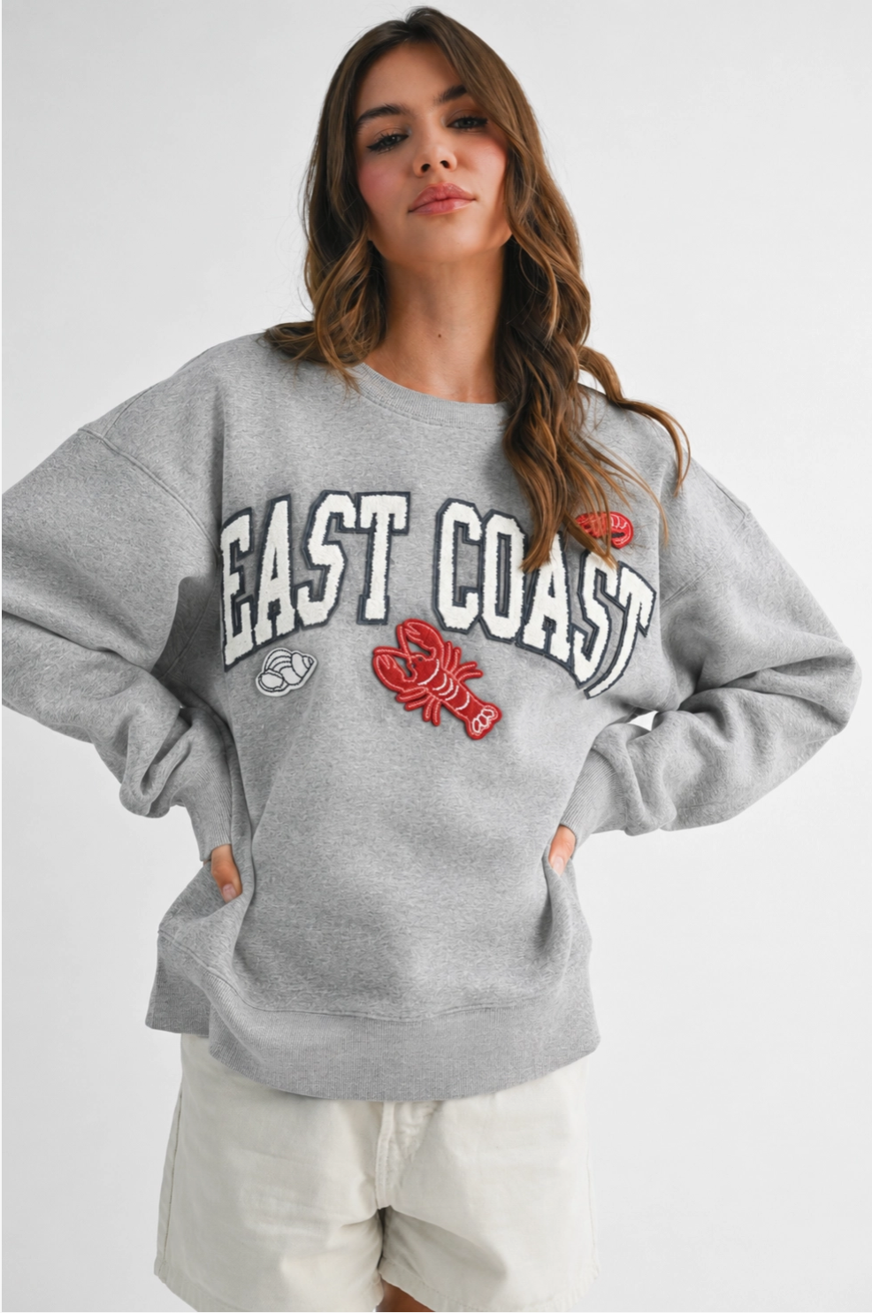 Heather East Coast Graphic Fleece Pullover - PREORDER