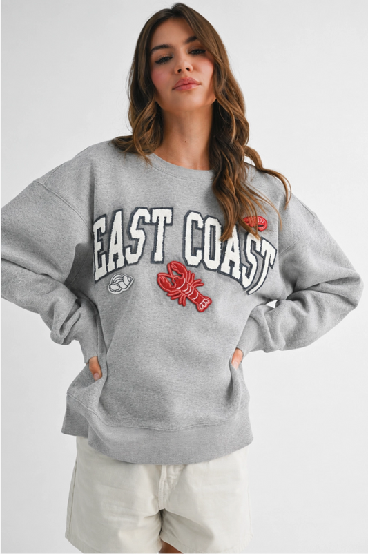 Heather East Coast Graphic Fleece Pullover - PREORDER