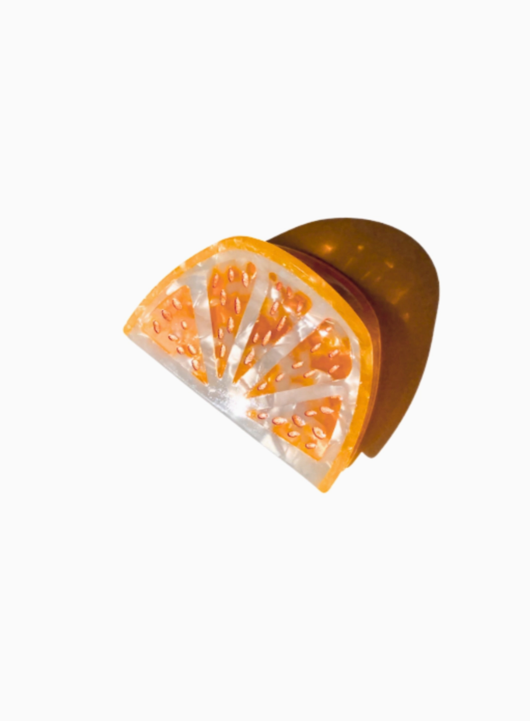 Orange Slice Hand-Painted Claw Hair Clip