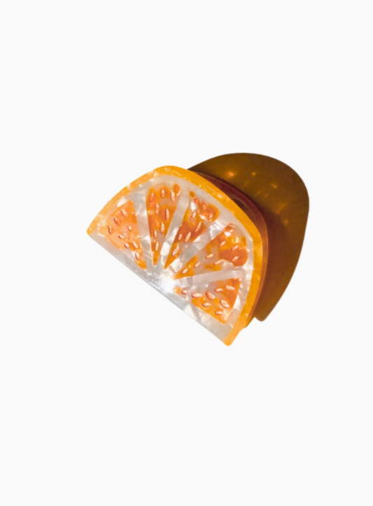 Orange Slice Hand-Painted Claw Hair Clip