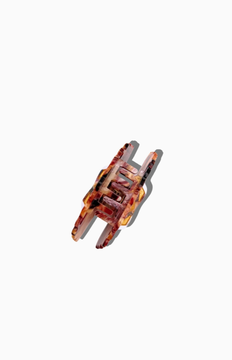 Maroon Hand-Painted Sea Shell Claw Hair Clip