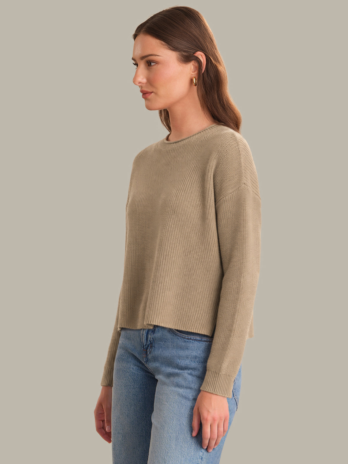 DAPHNE CROPPED PULLOVER - MUSHROOM HEATHER