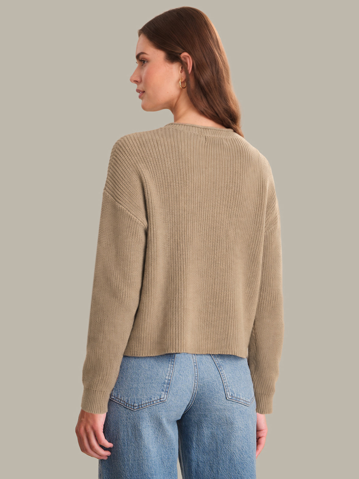 DAPHNE CROPPED PULLOVER - MUSHROOM HEATHER
